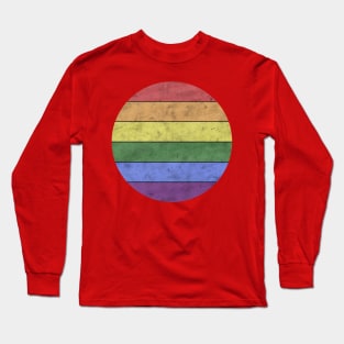 Vintage LGBT flag pride distressed black Rainbow wood Long Sleeve T-Shirt